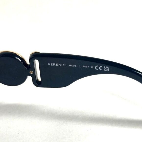 VERSACE Sunglasses VE4361 539787  Medusa Biggie Black Gold Studs  Rectangle - Picture 13 of 15